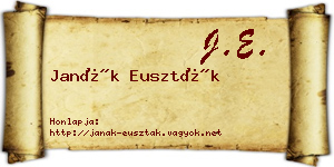 Janák Euszták névjegykártya